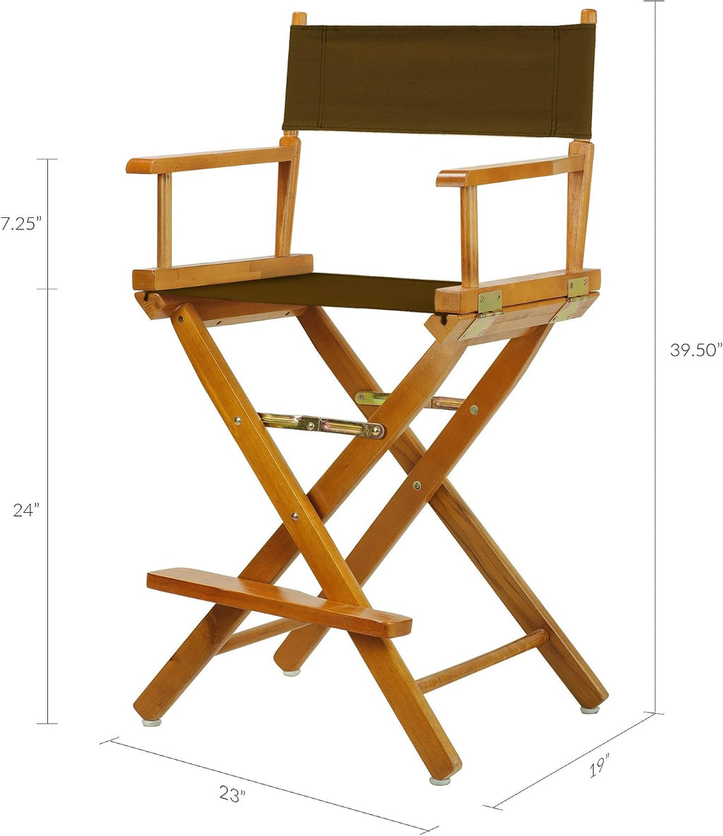 Casual Home 220-05/021-45 Director Chair 24" - Counter Height Honey OakFrame/Brown Canvas