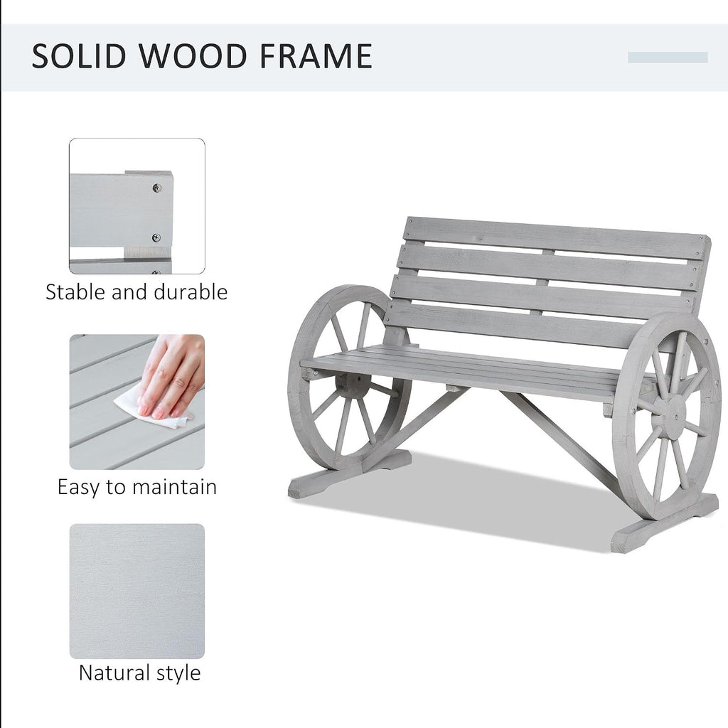 Wooden Wagon Wheel Bench