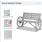 Wooden Wagon Wheel Bench