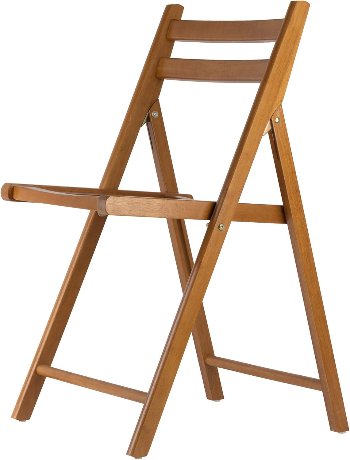 Winsome Robin Folding Chair Set of 4 in Teak, Convenient & Lightweight Portable Kitchen & Dining Chairs for Small Homes & Apartments, Indoor & Outdoor Foldable Seating