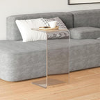 Acrylic C-Shaped End Table, Clear Side Tables for Living Room, Coffee/Drink/Food/Snack Table for Couch, Bedside Nightstand(B,30 * 30 * 55CM)