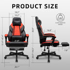 Shintenchi Gaming Chair with Footrest, Massage Lumbar Support, Height Adjustment, and 360° Swivel Seat. Ergonomic Design for Gaming
