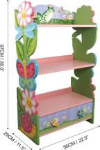 Fantasy Fields Magic Garden Kids 3-Tier Bookshelf & Drawer, Multi