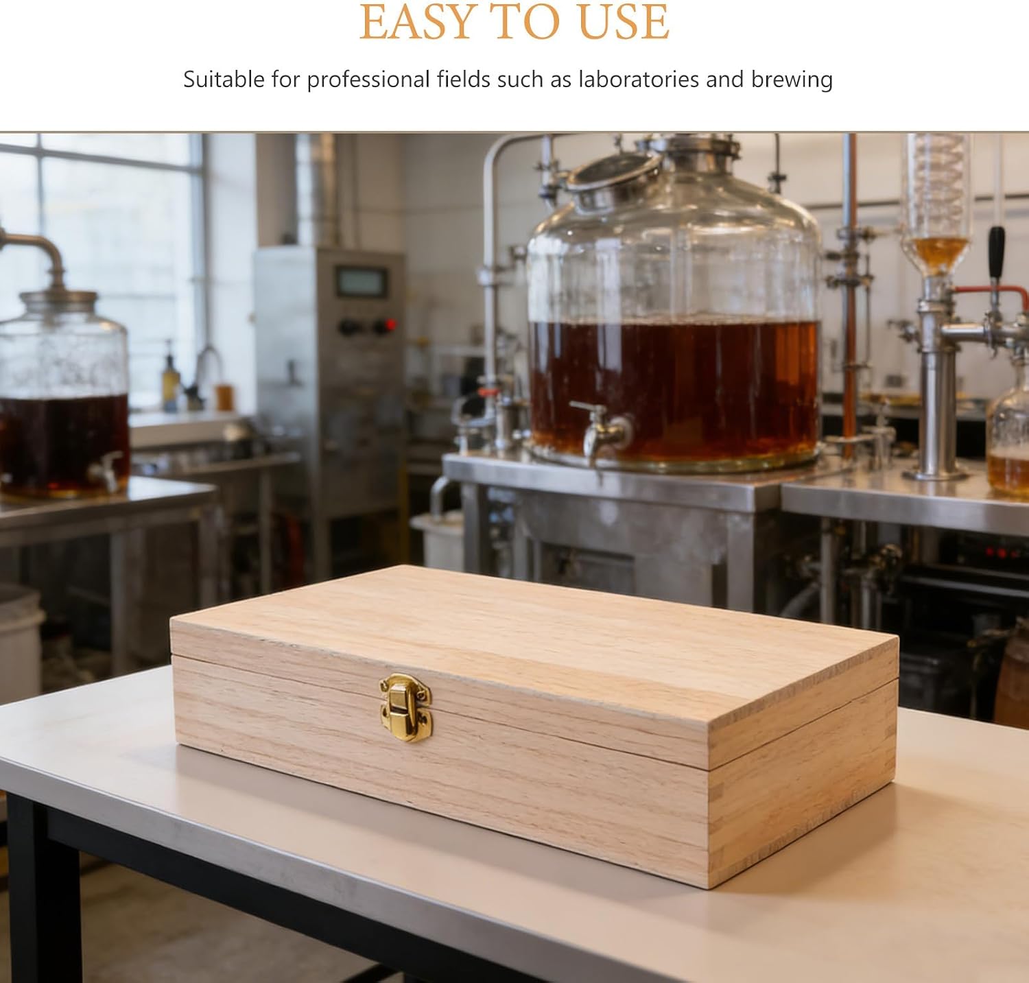 Hydrometer Storage Box: Wooden Distiller Hydrometer Protective Case with Foam Insert - Secure Organizer for Alcoholmeters & Brewing Test Equipment
