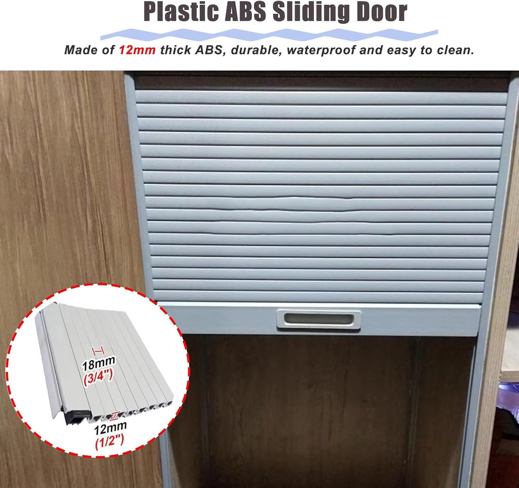 Custom Plastic Roll Up Tambour Storage Cabinet Doors for Kitchen/Garage/Campervan