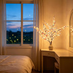 GOESWELL Cherry Blossom Lights for Vases: Fairy Style 4PCS 24in Artificial Cherry Blossom Flowers with 108 LED Lights Operated Lighted Twig Branches for Vases Wedding Party Home Indoor Decor