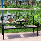 Patio Benches for Outdoors Outdoor Bench Nordic Wrought Iron Balcony Garden Table and Chairs Villa Terrace Leisure Double Garden Benches for Outdoors