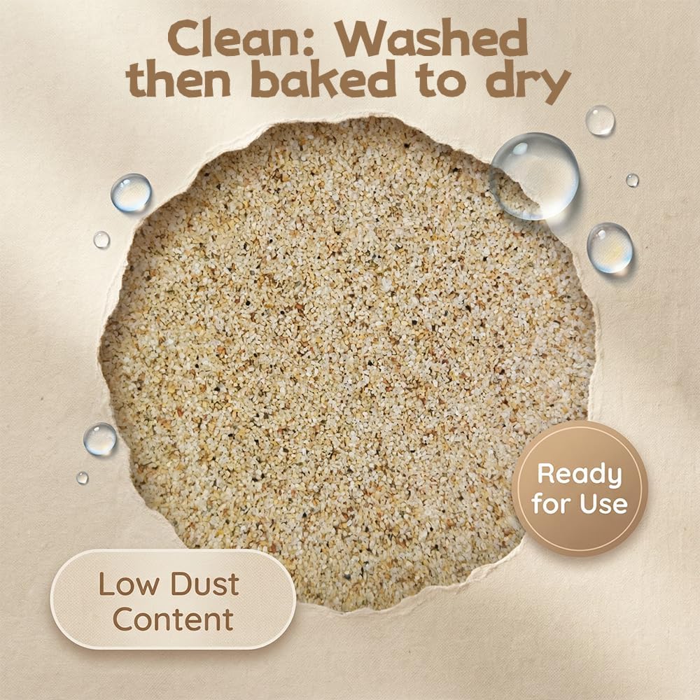 HappyFiller Natural Play Sand Coarse Silica Sand Vase Filler Unity Sand for Crafts,Wedding Ceremony,Sandbox,Home Decoration,2 LB