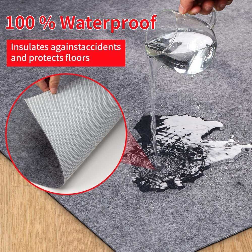 Waterproof Rug Pad Round 1/4 Thick Waterproof Non-Slip Rug Pad， Pad for Hardwood Floors， Rug Pads for All Floors and Finishes, Keeps Carpets in Place Soft and Safe（6TF）