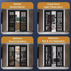 Soundproof Accordion Door - 80 85 90 95 inch Tall Retractable Interior Folding Door for Doorway, Closet, Bedrooms, Space Saving(40x90in(101x229cm))