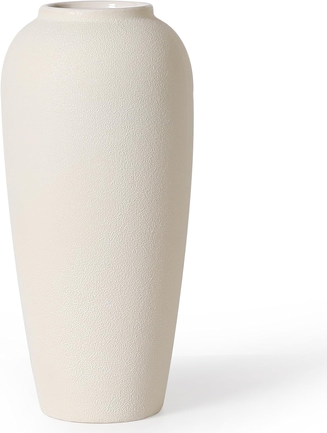 Kokrose Rustic Ceramic Vase, 14.9" Cream-White Vintage Clay Tall Floor Ceramic Terracotta Vase for Table Centerpieces, Large Textured Farmhouse Decorative Vases for Home Decor