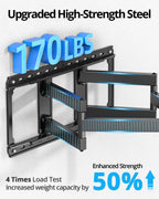 USX STAR 85 86 98 100 inch Heavy Duty TV Wall Mount for 37-105 inch Large TVs, Pre-Assembled TV Mount with Tool-Free Tilt, Up to 170lbs, VESA 800 x 600mm, 24″ Wood Studs