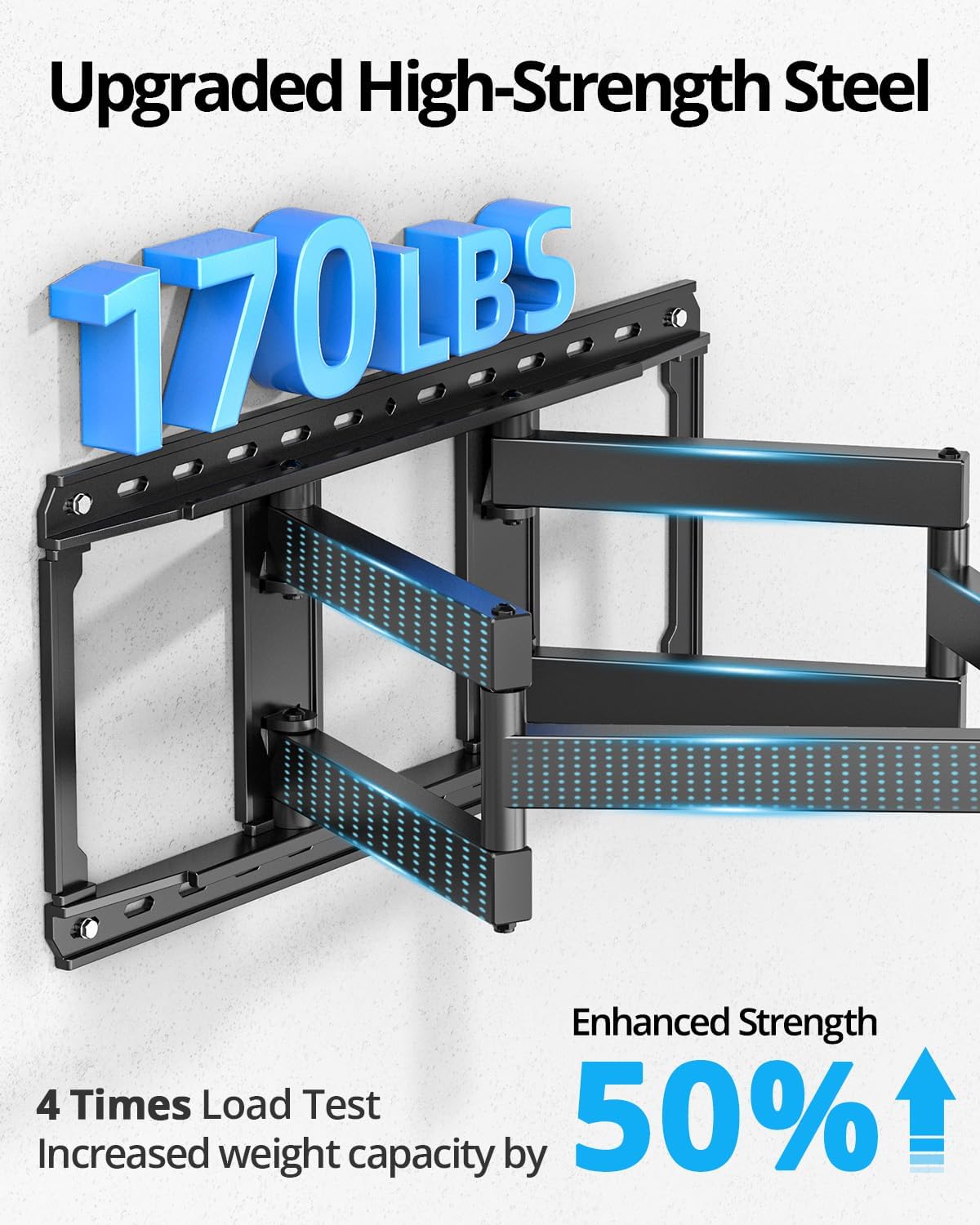 USX STAR 85 86 98 100 inch Heavy Duty TV Wall Mount for 37-105 inch Large TVs, Pre-Assembled TV Mount with Tool-Free Tilt, Up to 170lbs, VESA 800 x 600mm, 24″ Wood Studs