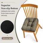 downluxe Chair Cushions for Dining Chairs 4 Pack, Tufted Indoor Chair Pads with Non-Slip Bottom, U-Shaped Kitchen Chair Cushions, 17"x17"x4", Coffee