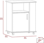 White Single Door Microwave Cabinet with 3 Side Shelves