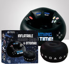 FranFusion Inflatable Gaming Chair for Kids & Teens with Cup Holders and Side Pocket - This Air Bean Bag Game Chair is The Perfect Furniture for Gamer Room Décor (Gaming Time with Ottoman)