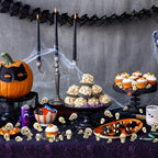 Vellibring 150 PCS Halloween Mini Skull Heads Decoration, Plastic Miniature Decorative Skulls Halloween DIY Resin Skeleton Head Figurines for Halloween Vase Filler Trick Party Table Decor