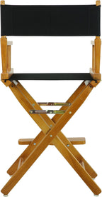 Casual Home Director's Chair ,Honey Oak Frame/Black Canvas,24" - Counter Height