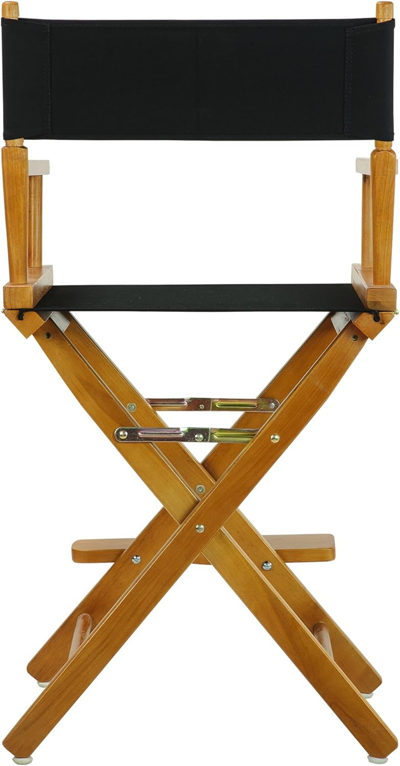 Casual Home Director's Chair ,Honey Oak Frame/Black Canvas,24" - Counter Height