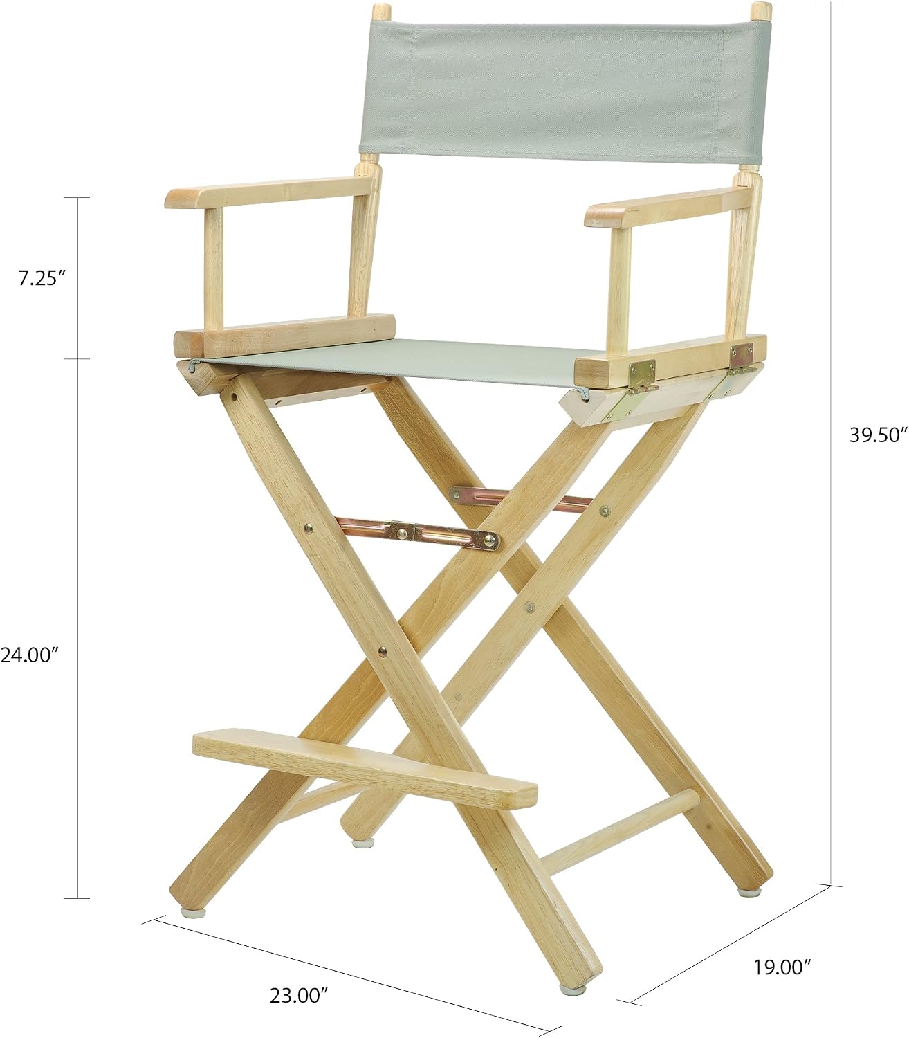 Casual Home 24" Director's Chair Natural Frame with Grey Canvas, Counter Height