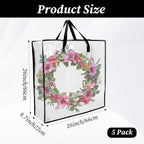 5 Pack Moving Bags, Wreath Storage Bag, Garland Container, Clear Storage Bags with Handles and Zippers Moving Bag for College Carrying, Bedding, Gift Organizer, Under the Bed Storages
