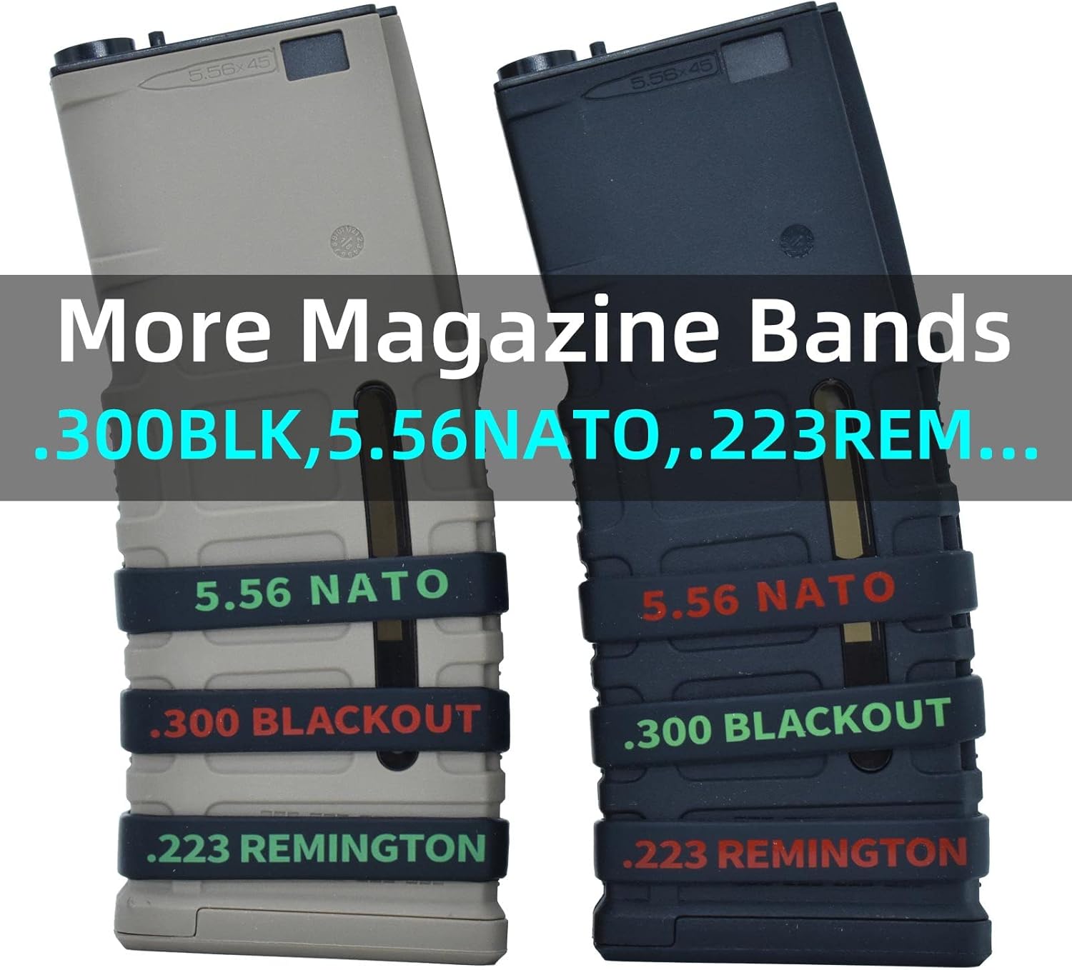 12 Pack Miaozhun .223 Remington Magazine Marking Bands .223 Magazine Caliber Identification