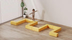 BABAMU Modular Kids Play Couch, Fries Box Design Child Sectional Sofa, Fort-Play Bedroom & Playroom Furniture for Toddlers, Convertible Foam, Washable Covers