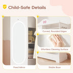 Kids Armoire with Jewelry Cabinet, Kids Dress Up Storage wth Shelves, Girls Wardrode Costume Organizer with Mirror, Children Closet with Armoire (White)