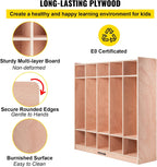 VEVOR 5-Section Classroom Coat Locker, 10 Cubbies for Daycare, Classroom Cubbies with 4 Casters & 5 Hooks, Daycare Furniture for Home, School, Nursery, Kindergarten