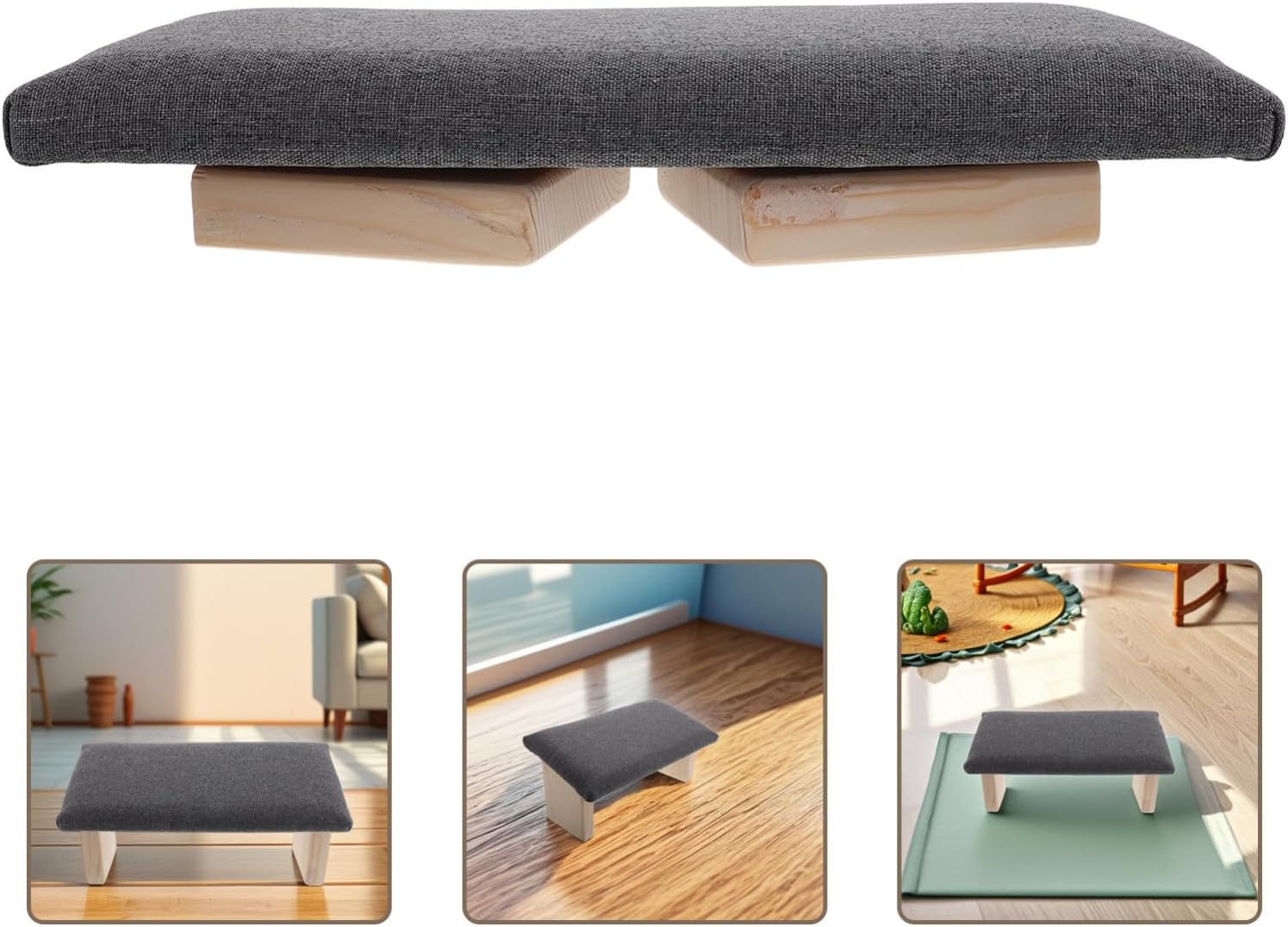 DECHOUS Foldable Wooden Meditation Bench with Cushion Portable Prayer Kneeler Chair for Yoga and Zen Practices Lightweight Collapsible Stool for Comfortable Sitting