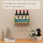 CoolGift Mart Light Up Wine Rack with Glass Holder Wall Mount, Wooden Wine Bottle Holder with Wine Neon Sign, Wall Decor, Gift for Wine Lovers Collectors