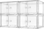 Vtopmart 4 Pack Clear Stackable Storage Drawers 15QT, Easily Assemble Closet Organizers,Plastic Storage Bins for Bathroom,Cabinet,Kitchen Pantry,Under Sink Organization(Medium)