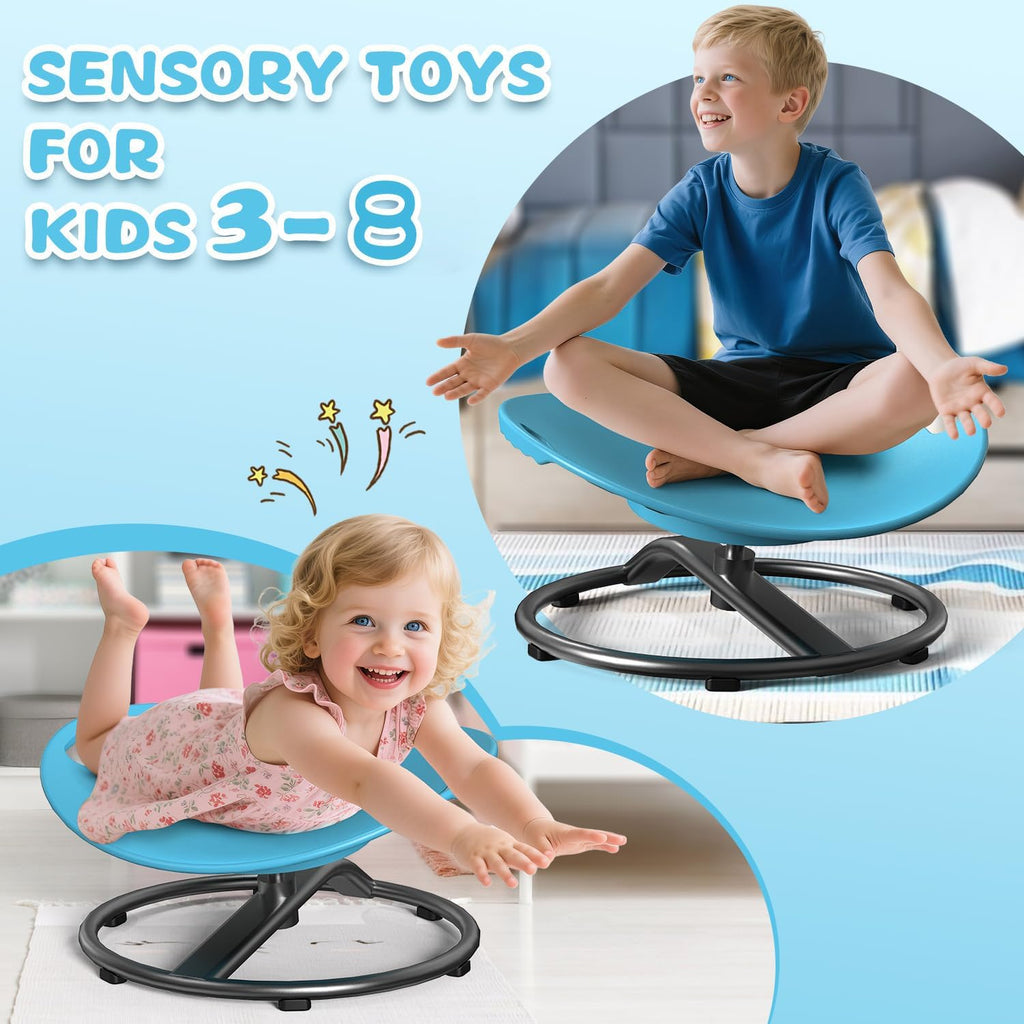 Spinning Chair for Autistic Kids - Sensory Spinning Chair with Safety Handle & Non-Slip Design Sensory Toys for Kids with Autism(Blue)
