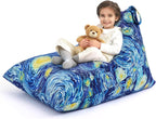 Stuffed Animal Storage Bean Bag Chair Cover for Kids Teens (No Filler) 250L Washable Large Beanbag Cover for Kids' Room Organizing Plush Toys or Home Living Room Textile,Starry Night