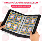CLOKORIA Card Binder for Girls Gifts,440 Cards Collectible Trading Card Holder Case with 55 Sleeves, 4 Pocket for TCG Game Cards Collection Sports Trading Cards Collector Album (Strawberry Peach)