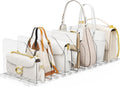 Bag & Purse Organizer for Closet, 2 Sets Adjustable Clear Handbag Storage Shelf, Plastic Clutch Dividers for Closet Organizers and Storage-Keep Purses upright (2 Sets)