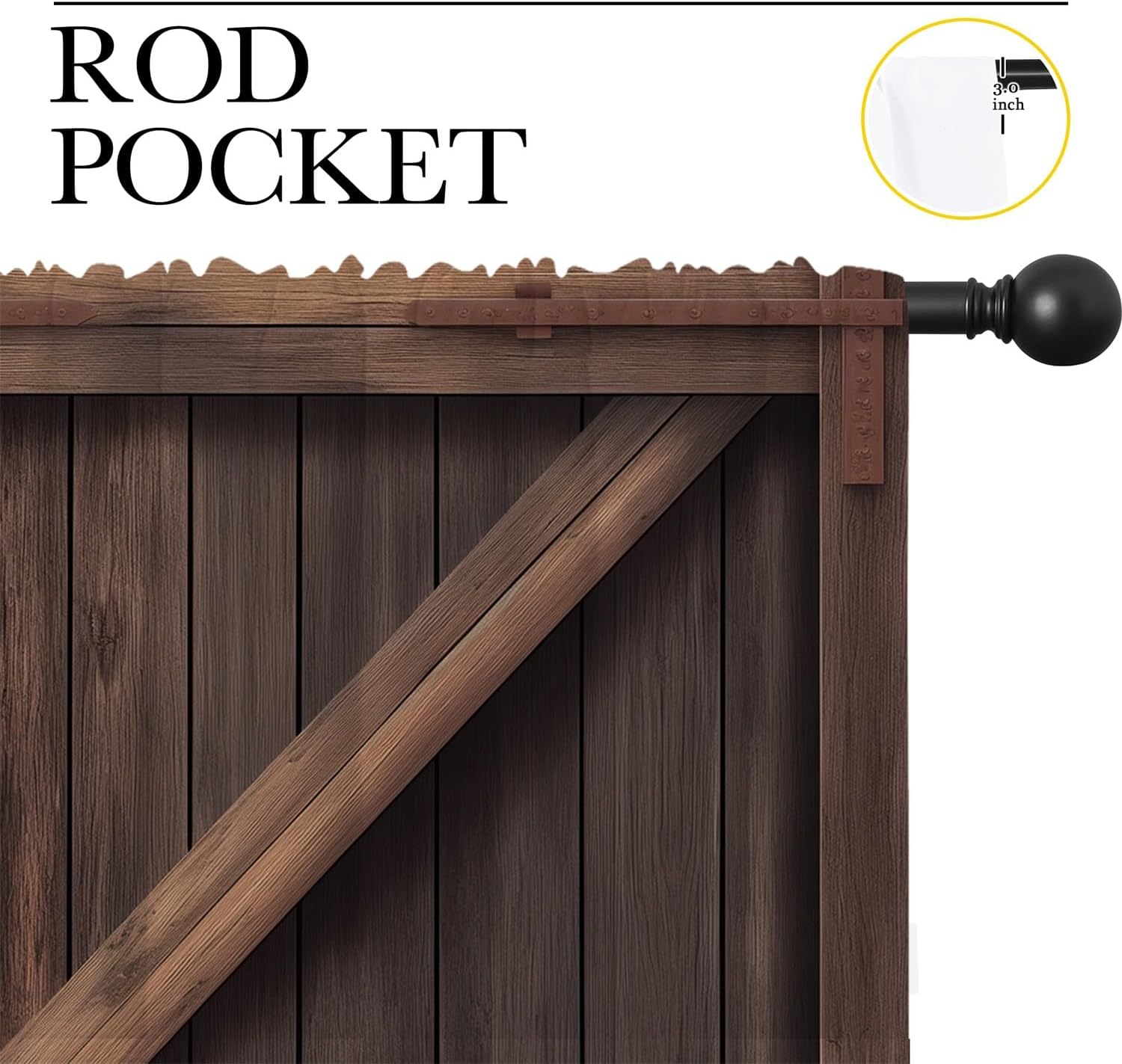 Farmhouse Barn Wood Door Boy Girls Blackout Curtains,Rustic Farm Vintage Farmhouse Door Fashion Style, 2 Panel Rod Pocket Thermal Insulated Drapes for Bedroom, Living, Kids Teen Room Deco 42x45 inch