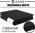 D DACCKIT Binder for Jumbo Card Sleeves and Top Loader，Fits 160 Cards - Premium 4 Pocket Large Card Binder Compatible with 6X9" Top Loaders（Model J4P160，Classic Black）