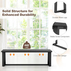 Giantex 56.5" L Wood Dining Bench, Industrial Table Bench w Metal Frame, Adjustable Footpads, 440LBS Load Capacity, Farmhouse Bench for Kitchen, Dining, Living Room, Entryway (Black, Rectangular)