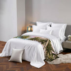 Green Coconut Trees Bed Runners for Queen Size Bed, Decorative Bed Throws for Foot of Bed, Coastal Tropical Plants Pink Blue Bed Runner Sofa Throw Bedding Scarf Protector Slipcover for Bedroom/Hotel
