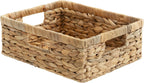 StorageWorks Pantry Baskets, Wicker Storage Baskets for Organizing, Shelves, Pantry Organizers and Storage, Water Hyacinth, 13" L x 10¼"W x 4 ¾"H