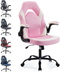 Ergonomic Gaming Desk Chair - Adjustable PU Leather Swivel Racing Chair with Flip-up Armrests for Home Office and Entertainment, Perfect for Adults, Kids, and Gamers