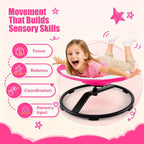 JOYCAT Spinning Chair for Autistic Kids, 360° Sensory Swivel Chair with Soft Washable Cushion, Grip Handles & Anti-Slip Base,220LBS Kids Spin Chair for Autism Sensory Play,Classroom & Calm Corner,Pink