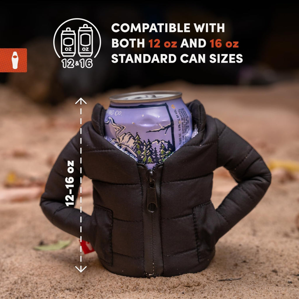 Puffin - The Puffy Jacket - Insulated 12 oz Can Cooler I Beer Bottle & Soda Can Insulator, Keep Drinks and Beverages Cold (Olive Green & Sailor Blue V25)