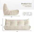 Bean Bag Chair, 3 Seater Fireside Chair, Giant Bean Bag Chairs for Adults, Lazy Large Floor Bean Bag Sofa for Living Room, Bedroom, Dorm, Office(Beige)