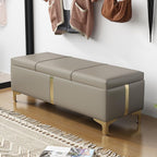 Entrance shoe-changing stool with storage space, living room storage stool with gold cabinet legs, footstool for bedroom bed end, with solid wood frame, suitable for corridor, bedroom, etc. ( Color :