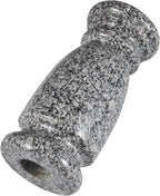 Gray Granite Cemetery Vase for Grave, 4.3" W x 9.8" H | Gray granite, side drainage hole prevents water pooling and freeze cracking. For grave markers & flower decoration. 1 count.