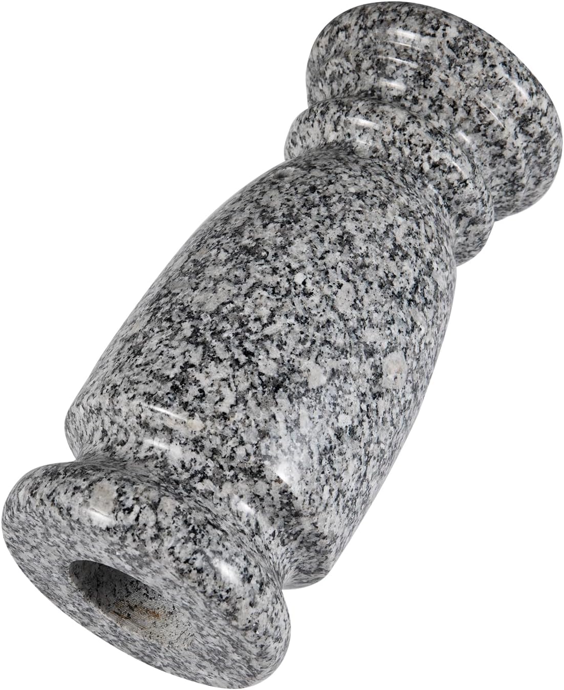 Gray Granite Cemetery Vase for Grave, 4.3" W x 9.8" H | Gray granite, side drainage hole prevents water pooling and freeze cracking. For grave markers & flower decoration. 1 count.