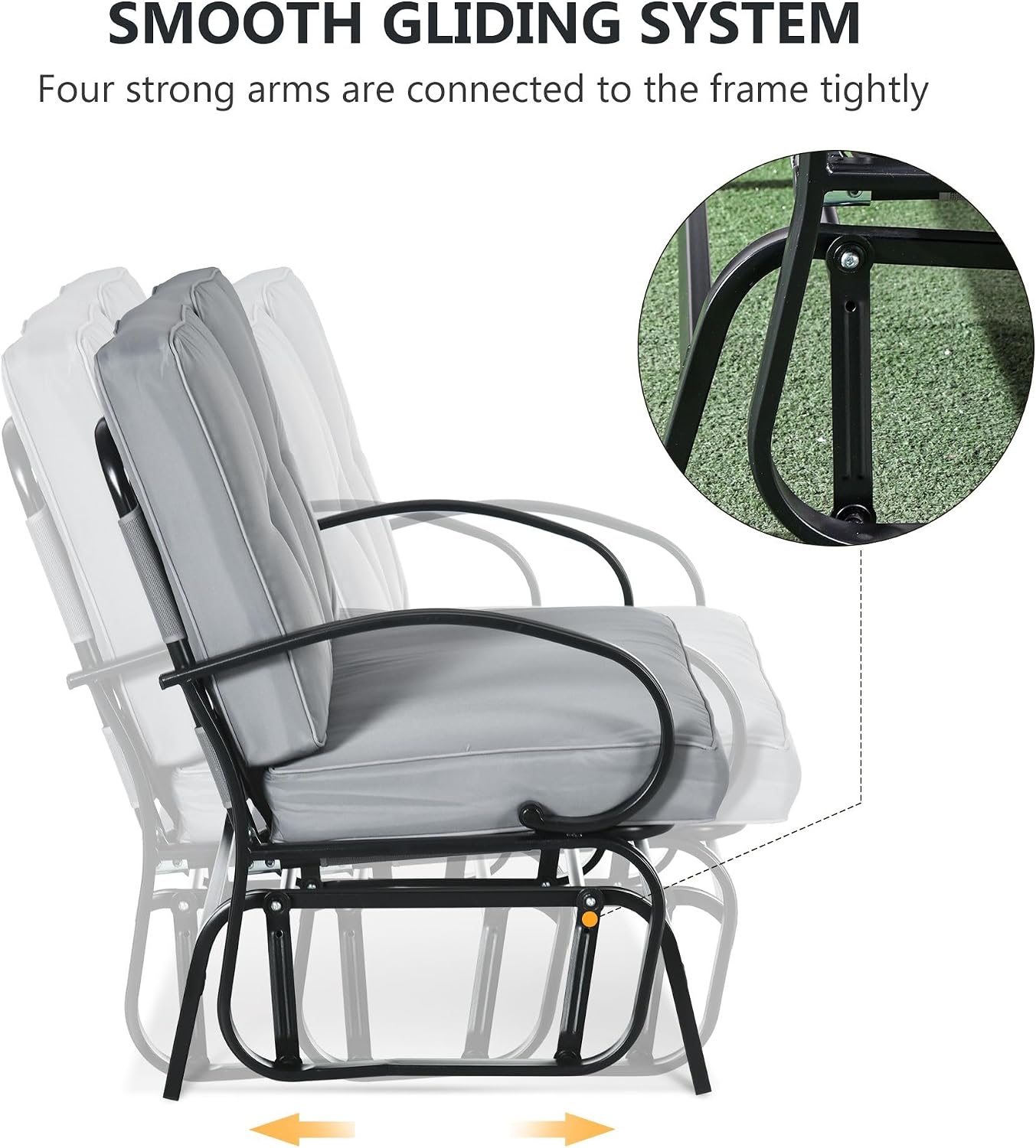 2-Seat Outdoor Glider Bench -