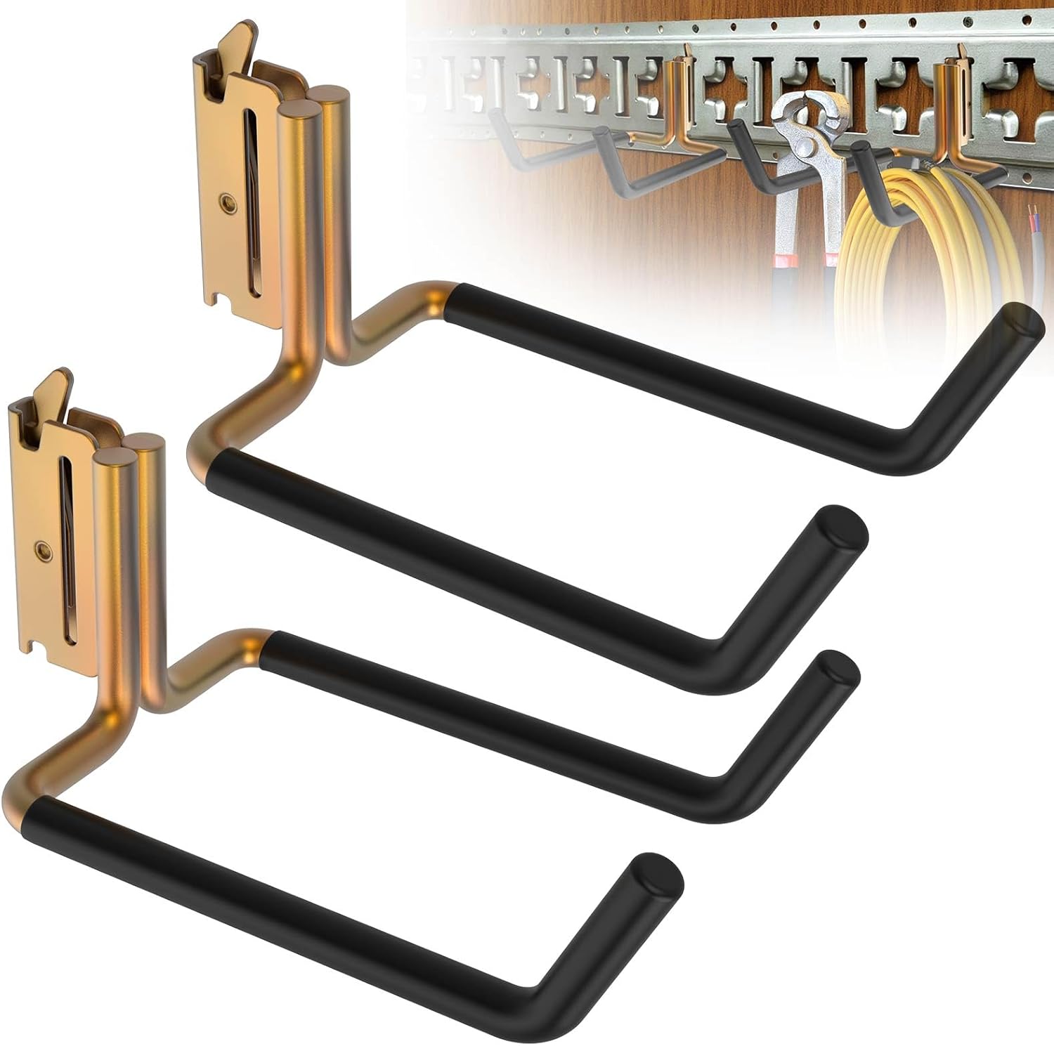 E Track Hooks Heavy Duty E Track J Hooks E-Type Track X Track Steel Hanger, Spring Fitting E Track Accessories for Enclosed Trailer (6in（02PCS）)